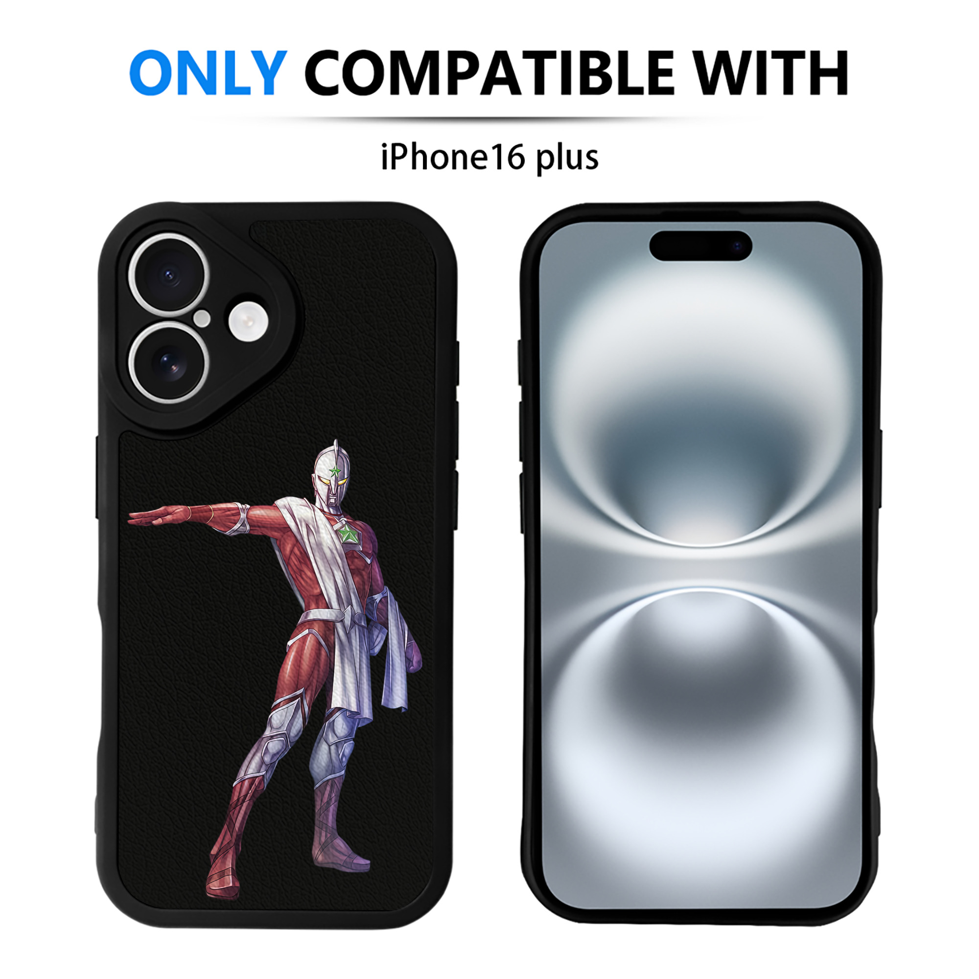 （画像用） ウルトラマン Ultraman 【iPhone 16シリーズ対応】シリコンスマホケース（レザー調） 材質：シリコン
